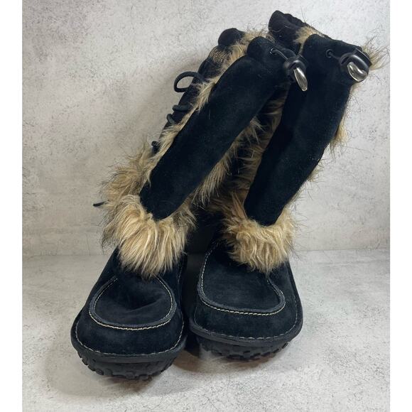Sorel Sedna Thinsulate Black Waterproof Faux Fur Trim Boots Size W7 US - Picture 5 of 10